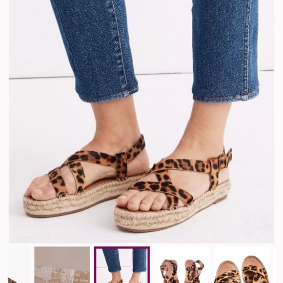 Madewell Malia Espadrille Sandal in Leopard Calf Hair